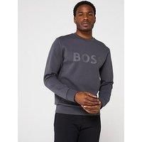 BOSS Mens Cotton Logo Sweatshirt Dark Grey L