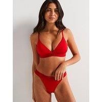 Hugo Red Logo Triangle Bralette - Red