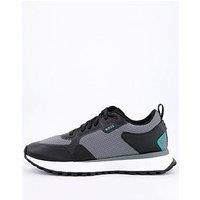 BOSS Mens Jonah Runn Mesh-Detail Trainers in Mixed Materials Size 11