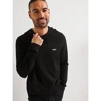 Boss K_Momentum-X_Hd Regular Fit Hooded Knitted Jumper - Black
