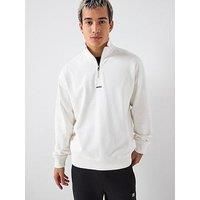 HUGO Mens Durty244 Logo-print zip-neck sweatshirt in cotton terry