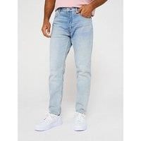 HUGO Men/'s Brody Tapered Fit Jeans in Blue Stone Washed Denim, Turquoise/Aqua, 30 W/32 L