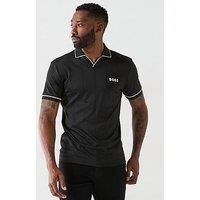 Boss Palle 2 Slim Fit Skipper Needlepin Polo Shirt- Black