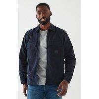 Boss Lovel-Zip_15_M Oversized Fit Zip Overshirt - Dark Blue