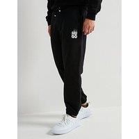 HUGO Mens Dilbero Cotton-Terry Tracksuit Bottoms with Smoke Logo