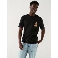 Hugo Nizzerio Pizza Slice Back Print T-Shirt - Black