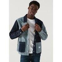 Hugo Eberse Contrast Denim Patch Pocket Overshirt - Navy