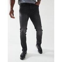 HUGO Mens 708 Slim-fit Jeans in Black Stretch Denim