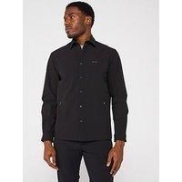 Boss Tech Relaxed Fit Nylon Stretch Overshirt - Black