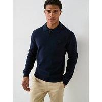 Boss C-Baltazar Regular Fit Heavyweight Knitted Polo - Navy