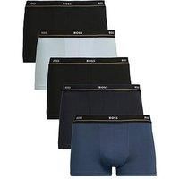 Boss 5 Pack Essential Waistband Trunks- Blues - Multi