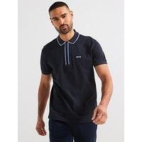 BOSS Mens Philix Tape Stretch-Cotton Polo Shirt with Contrast Stripes