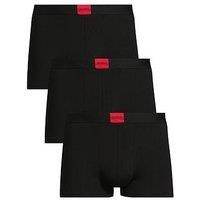 HUGO Mens Trunk Triplet Galaxy Three-Pack of Stretch-Cotton Trunks with Logo waistbands Black