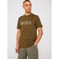 Boss Te Logotexture Regular Fit T-Shirt - Khaki