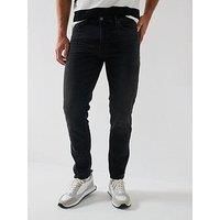 BOSS Mens Onyx BO Tapered-fit Jeans in Black Comfort-Stretch Denim