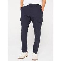 Boss P-Pepe 251 Cotton Flannel Cargo Pants - Navy