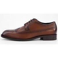 Boss Tayil Leather Brogue Shoes - Brown