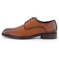 Boss Tayil Leather Lace Derby Shoes- Light Brown
