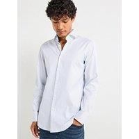 Boss H-Hank Spread Collar Slim Fit Stripe Shirt - Blue