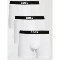 BOSS Mens BoxerBr 3P ONE Three-Pack of Logo-Waistband Boxer Briefs in Stretch Cotton