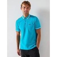 Boss Paddy Regular Fit Tipping Polo Shirt-Light Blue