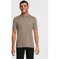 BOSS Mens Piqué Polo Top Short Sleeve Cotton Open Beige 294 XXL