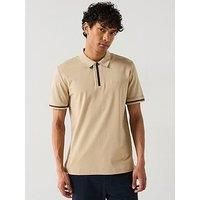 BOSS Mens Parlay 185 Interlock-Cotton Polo Shirt with Contrast Tipping