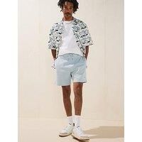 Hugo Blue Nuwafflo Waffle Loose Fit Jersey Shorts - Open Blue