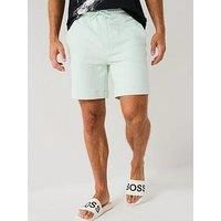 BOSS Mens Sewalk Logo-Badge Shorts in Cotton Terry