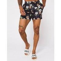 BOSS Swimsuit Piranha Floral Regular Fit Black XXL