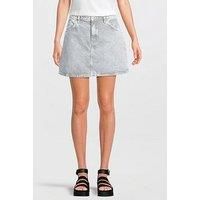 Hugo Gami Stripe Denim Skirt - Bright Blue