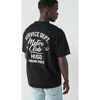 HUGO Mens Nampie Loose-fit T-Shirt in Cotton with Racing Artwork Black
