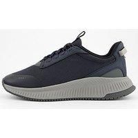 BOSS Mens TTNM EVO Runn Ribbed-Sole Trainers with Thermo-Bonded Uppers Size 9 Navy
