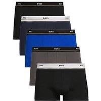 BOSS Mens Trunk 5P Essential Five-Pack of Stretch-Cotton Trunks with Logo waistbands