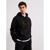 HUGO Mens Dacorolo Cotton-Terry Hoodie with Embroidered Logo Black