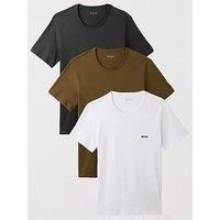 BOSS Mens TShirtRN 3P Classic Three-Pack of Logo-Embroidered Underwear T-Shirts in Cotton