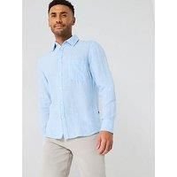 Boss Relegant Linen Regular Fit Shirt - Light Blue