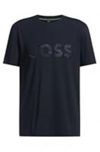 BOSS Mens Tee Logo Glamping Cotton-Jersey T-Shirt with Logo Print