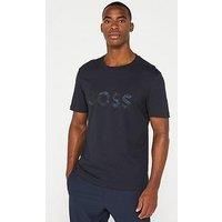 BOSS Mens Tee Logo Glamping Cotton-Jersey T-Shirt with Logo Print
