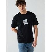 HUGO Mens Darthy Cotton-Jersey T-Shirt with Dog Graphic Black