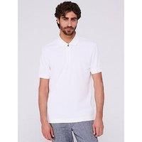 Boss H-Paras 120 Regular Fit 1/4 Zip Polo Shirt - White