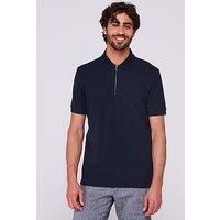 Boss H-Paras 120 Regular Fit 1/4 Zip Polo Shirt - Dark Blue