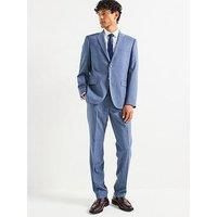Boss H-Jeckson Regular Fit Wool Stretch Suit - Blue