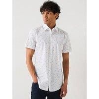 Boss H-Hank Polka Dot Short Sleeve Shirt- Light Blue