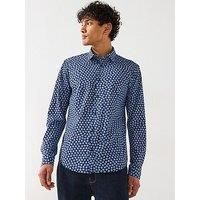 BOSS Mens P-ROAN-kent-C1-233 Slim-fit Shirt in Floral-Print Performance-Stretch Jersey