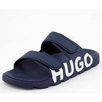 Hugo Men'S Evander Two Strap Logo Sandals - Navy