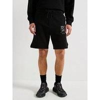 Hugo Racing Bull Deswick Reflective Logo Sweat Shorts - Black