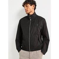 BOSS Mens H-Coiner2 Cotton-Blend Jacket with Double B Monogram Black