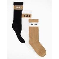 Boss 3 Pack Logo Trim Crew Sports Socks - Assorted
