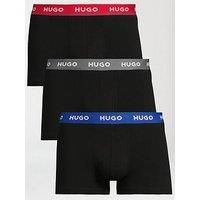 HUGO Men's 3 Pack Trunks, Black